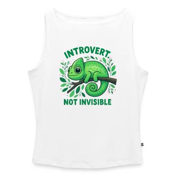 Introverted Chameleon - Women’s Organic Boat Neck Tank Top - white - Front - Selfina (174cm)