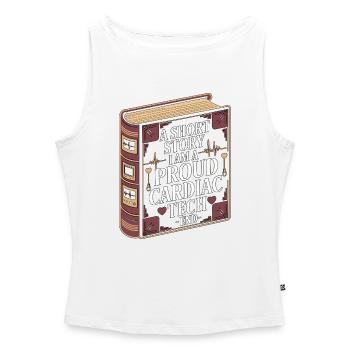 Cardiac Tech A Short Story I Am A Proud Echo Tech - Frauen Organic Tank Top mit U-Boot-Ausschnitt - Weiß - Vorne - Selfina (174cm)