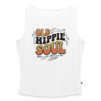 Old Hippie Soul Vintage Retro Design - Women’s Organic Boat Neck Tank Top - white - Front - Selfina (174cm)