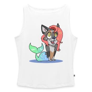 Coral (Chibi Version) (by Leni Riosa) - Women’s Organic Boat Neck Tank Top - white - Front - Selfina (174cm)