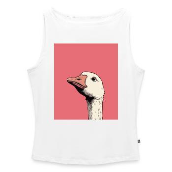 Judgmental Goose Illustration – Funny Animal Art D - Frauen Organic Tank Top mit U-Boot-Ausschnitt - Weiß - Vorne - Selfina (174cm)