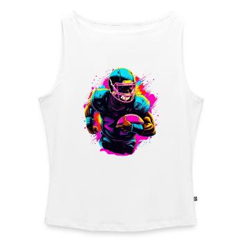Neon Football - Women’s Organic Boat Neck Tank Top - white - Front - Selfina (174cm)