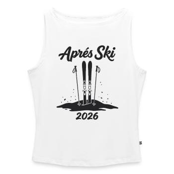 APRES SKI 2026 Fête de Piste d’Hiver - Débardeur femme à encolure bateau bio - blanc - Devant - Selfina (174cm)