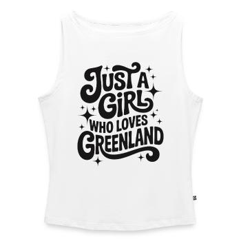 Just a Girl who Loves Greenland Grönland Fan - Frauen Organic Tank Top mit U-Boot-Ausschnitt - Weiß - Vorne - Selfina (174cm)