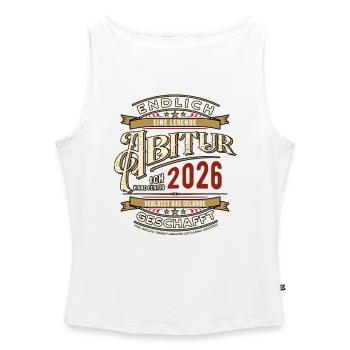 Endlich geschafft | Abitur 2026 | Ich habe fertig - Frauen Organic Tank Top mit U-Boot-Ausschnitt - Weiß - Vorne - Selfina (174cm)
