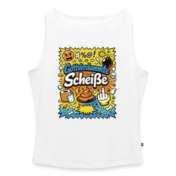 Gottverdammte Scheiße! Comic-Explosion - Frauen Organic Tank Top mit U-Boot-Ausschnitt - Weiß - Vorne - Selfina (174cm)