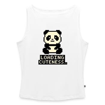 Pixelbaby Charging Cuteness - Women’s Organic Boat Neck Tank Top - white - Front - Selfina (174cm)