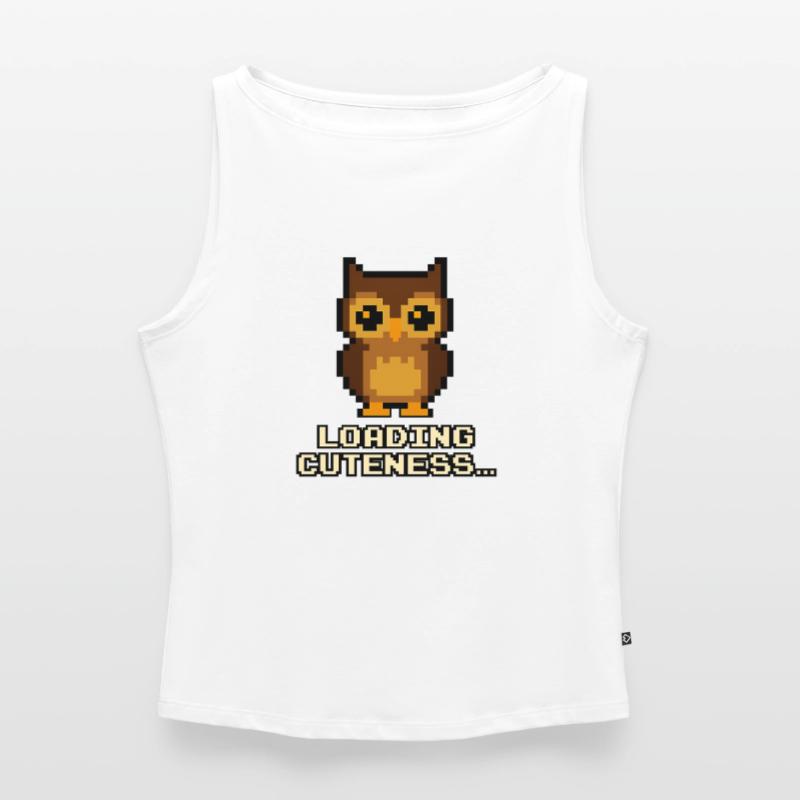 Pixel Eulen Loading Cuteness Frauen Organic Tank Top mit U-Boot-Ausschnitt