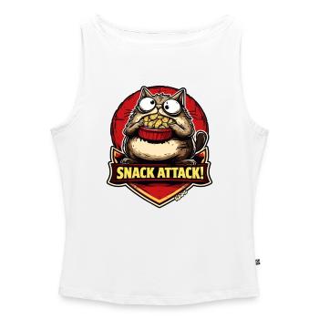 Snack-Attacke Katze mit Popcorn - Frauen Organic Tank Top mit U-Boot-Ausschnitt - Weiß - Vorne - Selfina (174cm)
