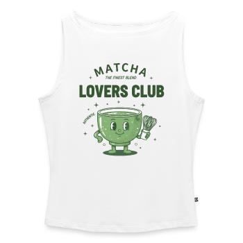 Matcha Lovers Club The Finest Blend Authentic - Women’s Organic Boat Neck Tank Top - white - Front - Selfina (174cm)