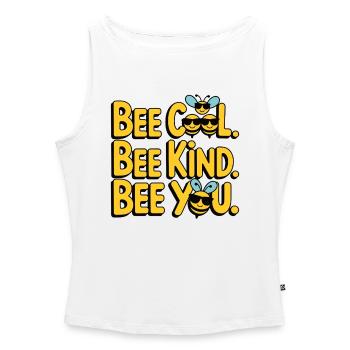 Bee Cool Bee Kind Bee You - Frauen Organic Tank Top mit U-Boot-Ausschnitt - Weiß - Vorne - Selfina (174cm)