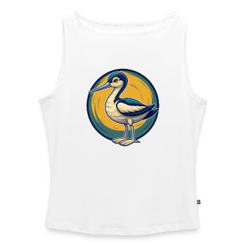 Avocet Kawaii Maskottchen Cartoon Clipart Logo Abzeichen - Frauen Organic Tank Top mit U-Boot-Ausschnitt - Weiß - Vorne - Selfina (174cm)