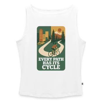 Jeder Pfad | Fahrrad - Frauen Organic Tank Top mit U-Boot-Ausschnitt - Weiß - Vorne - Selfina (174cm)