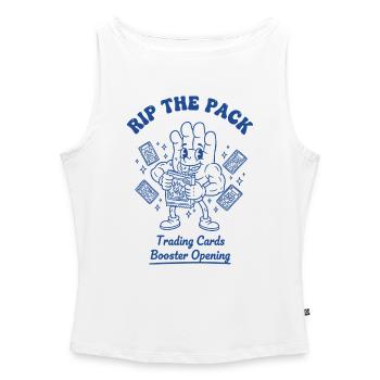 Rip The Pack Trading Cards Booster Opening - Women’s Organic Boat Neck Tank Top - white - Front - Selfina (174cm)