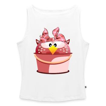 NACHTEULE PUTZTAG - Frauen Organic Tank Top mit U-Boot-Ausschnitt - Weiß - Vorne - Selfina (174cm)