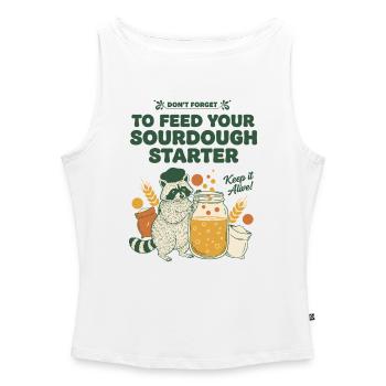 Sourdough Starter To Feed Your Sourdough Bread - Women’s Organic Boat Neck Tank Top - white - Front - Selfina (174cm)