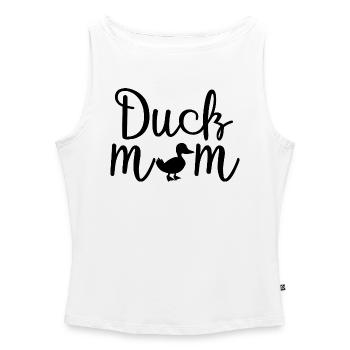 Chemise Duck Mom – Cadeau drôle pour la fête des mères - Débardeur femme à encolure bateau bio - blanc - Devant - Selfina (174cm)