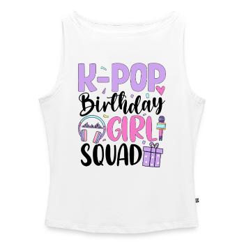 K Pop Birthday Girl Squad - Frauen Organic Tank Top mit U-Boot-Ausschnitt - Weiß - Vorne - Selfina (174cm)
