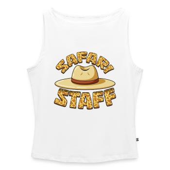 Safari Staff Animals Zoo Party Jungle Zoo Birthday - Women’s Organic Boat Neck Tank Top - white - Front - Selfina (174cm)