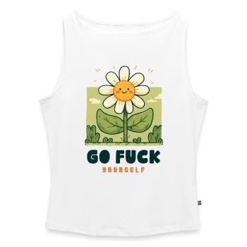 Freche Blume - Frauen Organic Tank Top mit U-Boot-Ausschnitt - Weiß - Vorne - Selfina (174cm)