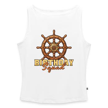 BoatBirthday Squad Beach Summer Cruise Helm Boat - Women’s Organic Boat Neck Tank Top - white - Front - Selfina (174cm)
