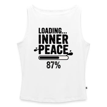 Loading Inner Peace 87 Prozent - Frauen Organic Tank Top mit U-Boot-Ausschnitt - Weiß - Vorne - Selfina (174cm)