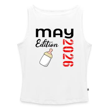 Baby Birth May 2026 - Women’s Organic Boat Neck Tank Top - white - Front - Selfina (174cm)