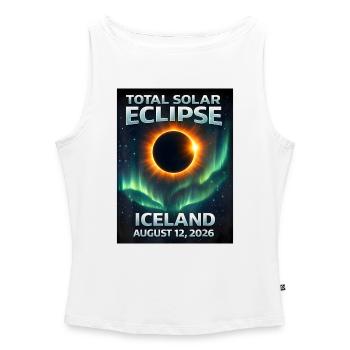 Total Solar Eclipse Iceland 2026 - Women’s Organic Boat Neck Tank Top - white - Front - Selfina (174cm)