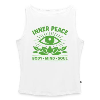 Inner Peace Body Mind Soul Auge - Frauen Organic Tank Top mit U-Boot-Ausschnitt - Weiß - Vorne - Selfina (174cm)