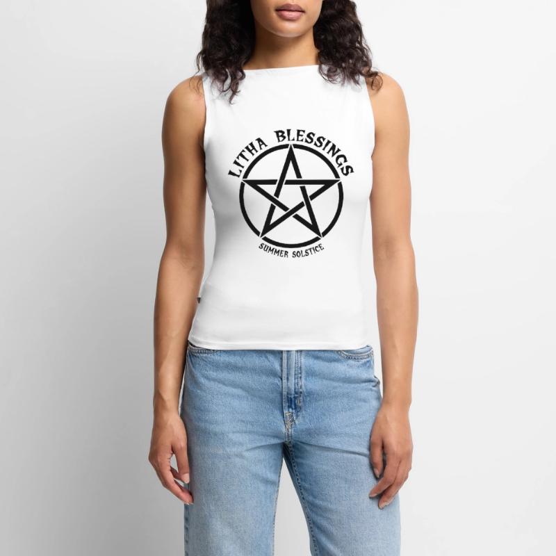 Litha Pagan Summer Solstice Midsummer Midsommar Women’s Organic Boat Neck Tank Top