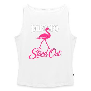 Flamingo Statement - Frauen Organic Tank Top mit U-Boot-Ausschnitt - Weiß - Vorne - Selfina (174cm)