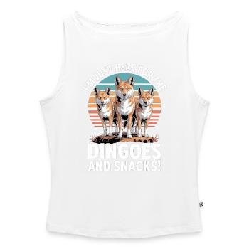 Dingo Australischer Wildhund Tierliebhaber Design - Frauen Organic Tank Top mit U-Boot-Ausschnitt - Weiß - Vorne - Selfina (174cm)