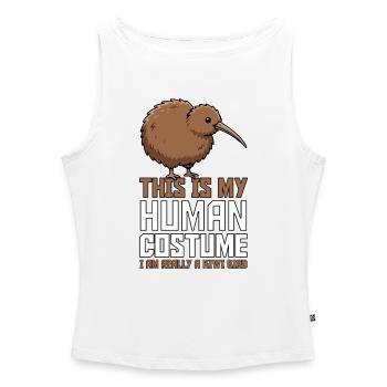  This Is My Human Costume I Am Really A Kiwi Bird - Women’s Organic Boat Neck Tank Top - white - Front - Selfina (174cm)