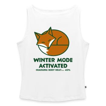 Winter Fox Activated - Women’s Organic Boat Neck Tank Top - white - Front - Selfina (174cm)