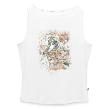 Veterans Day for Democrats - Women’s Organic Boat Neck Tank Top - white - Front - Selfina (174cm)