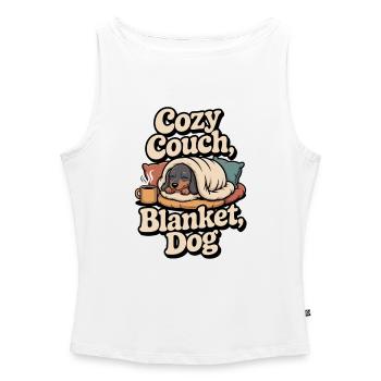 Kuschel Dackel - Frauen Organic Tank Top mit U-Boot-Ausschnitt - Weiß - Vorne - Selfina (174cm)