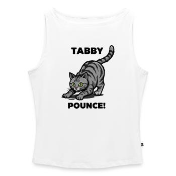 Tigerkatze Tabby springt Katzenjagd - Frauen Organic Tank Top mit U-Boot-Ausschnitt - Weiß - Vorne - Selfina (174cm)