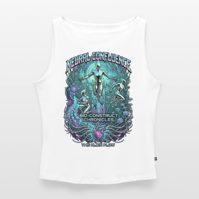Neural Confluence Bio-Construct Chronicles Women’s Organic Boat Neck Tank Top