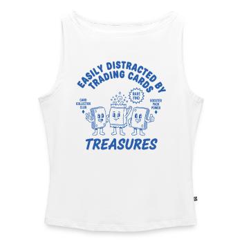 Easily Distracted By Trading Cards Treasures Rare - Women’s Organic Boat Neck Tank Top - white - Front - Selfina (174cm)