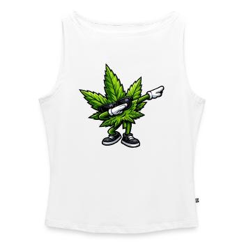 Dabbing Cannabis - Women’s Organic Boat Neck Tank Top - white - Front - Selfina (174cm)