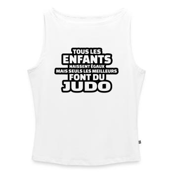 seuls les meilleurs font du judo - Débardeur femme à encolure bateau bio - blanc - Devant - Selfina (174cm)