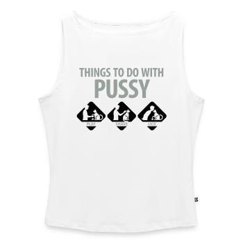 Dinge, die man mit einer Muschi machen kann. - Frauen Organic Tank Top mit U-Boot-Ausschnitt - Weiß - Vorne - Selfina (174cm)