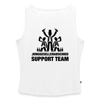 JGA support TEAM - Frauen Organic Tank Top mit U-Boot-Ausschnitt - Weiß - Vorne - Selfina (174cm)