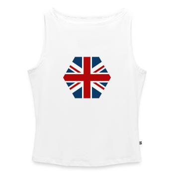 Great Britain flag - Women’s Organic Boat Neck Tank Top - white - Front - Selfina (174cm)