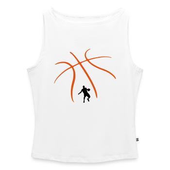 Basket-ball Basketball Basket - Débardeur femme à encolure bateau bio - blanc - Devant - Selfina (174cm)