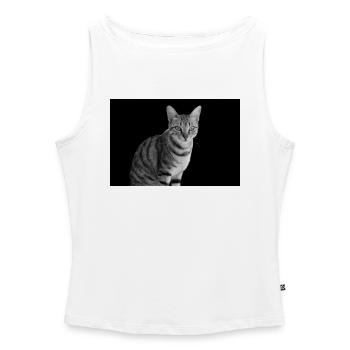 Katze weiß-schwarz - Frauen Organic Tank Top mit U-Boot-Ausschnitt - Weiß - Vorne - Selfina (174cm)