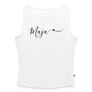 Maja Name First Name Decorative - Women’s Organic Boat Neck Tank Top - white - Front - Selfina (174cm)