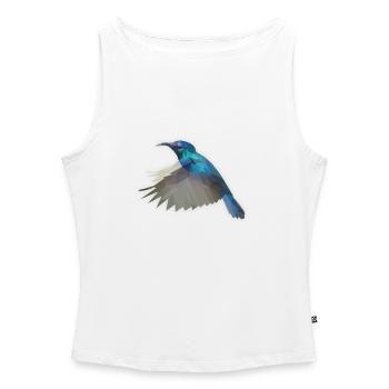 LowPoly "humming bird" - Women’s Organic Boat Neck Tank Top - white - Front - Selfina (174cm)