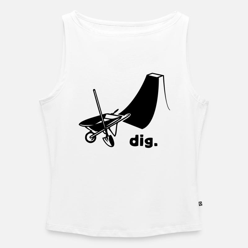 dig - Women’s Organic Boat Neck Tank Top - white