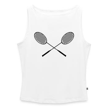 badminton rackets - Women’s Organic Boat Neck Tank Top - white - Front - Selfina (174cm)